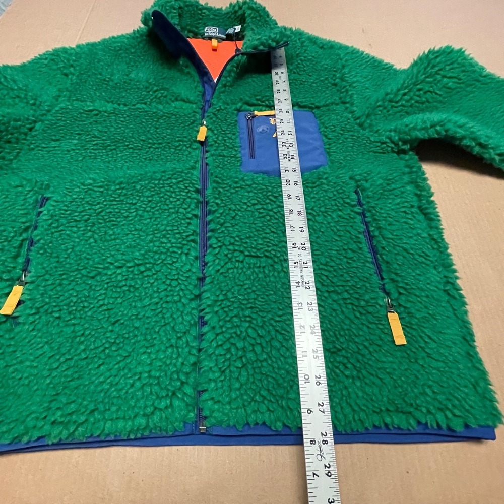 Polo Ralph‎ Lauren Men's Sz XL Green Shaggy High Pile Fleece Full Zip Jacket NWT - Picture 13 of 16